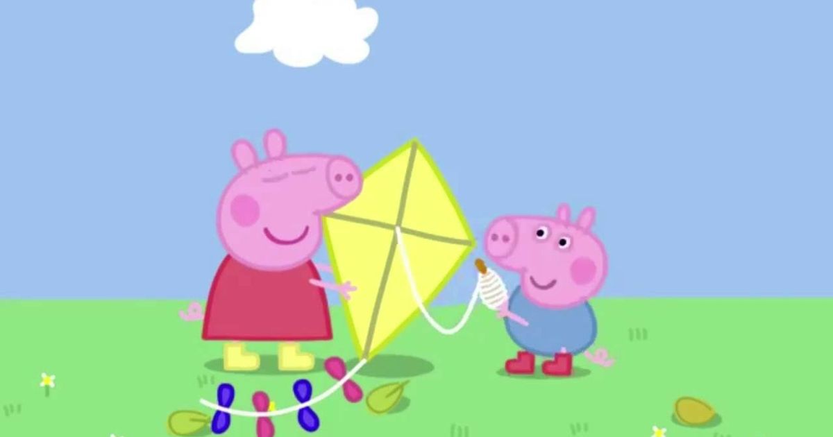 アニメで英語】ペッパピッグ - たこあげ (Peppa Pig - Flying a kite