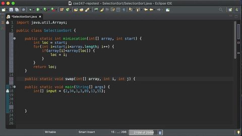 0.4 Data Structures & Algorithms: Selection Sort Code