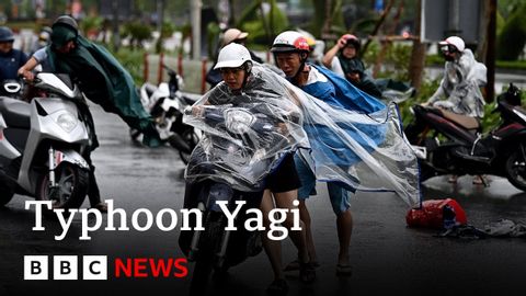 致命超強颱風 "八木 "襲擊越南 | 英國廣播公司新聞 (Deadly Super Typhoon Yagi hits Vietnam | BBC News)