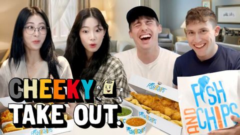 K-pop Stars try real Fish & Chips for the first time! ft. LE SSERAFIM