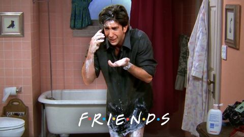 Ross Can't Get His Leather Pants Back On | Friends