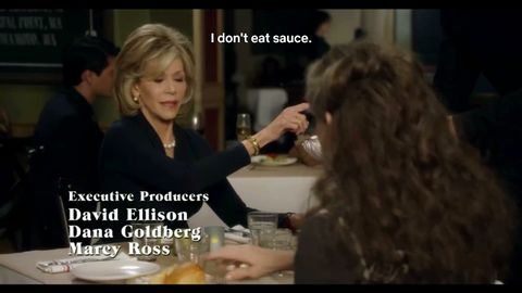 Arriving To Dinner - Grace And Frankie Scene