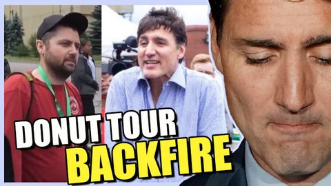 Let Them Eat Donuts! - Justin Trudeau Confronted by Steel Worker