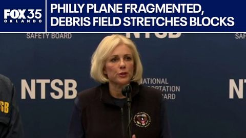 NTSB: Philadelphia plane highly fragmented, debris field stretches four or five blocks