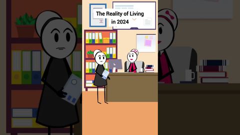 生活在 2024 年的現實 #動畫 #搞笑視頻 #gplus #喜劇 (The Reality of Living in 2024 #animation #funnyvideo #gplus #comedy)