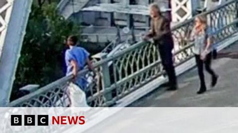 大暖男一枚！邦喬飛拍MV時暖心救下想輕生女子(Jon Bon Jovi praised for talking woman off bridge in Nashville | BBC News)