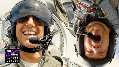 湯姆-克魯斯駕駛《壯志凌雲》戰鬥機嚇壞詹姆斯！ (Tom Cruise Terrifies James in 'Top Gun' Fighter Jet!)