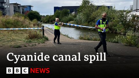 英國城鎮氰化物洩漏後宣佈發生重大事故 | BBC News (Major incident declared after cyanide spill in UK town | BBC News)