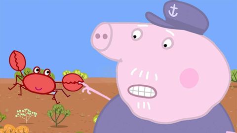 豬爺爺被螃蟹夾了？ (Grandpa Pig Gets Pinched by a Crab ??)