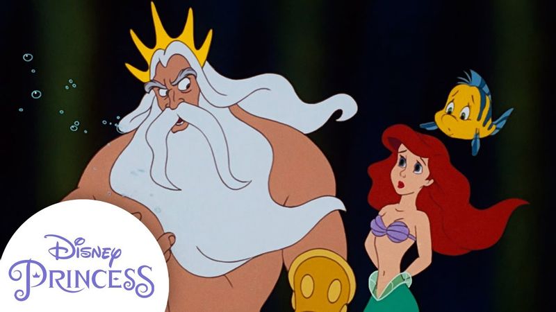 【看動畫學英文】川頓國王警告愛麗兒接近人類！ (King Triton Warns Ariel | The Little Mermaid)